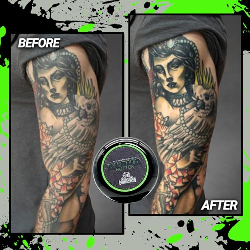 Alpha Butter - Premium Tattoo Aftercare Product - Promotes Faster Healing - Renew and Revitalize Your Tattoos (Two 4oz Tubs)
