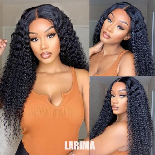 Curly Lace Front Wig Human Hair 13x4 HD Lace Wigs Pre Plucked with Baby Hair Kinky Curly Human Hair Wig 180% Density Wear and Go Glueless Wig 100% Virgin Hair Full and Soft Natural Color 22Inch