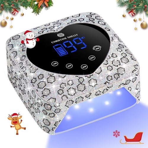 UV LED Nail Lamp 72W Rechargeable Sparkly Wireless Nail Dryer Gel Polish Light with 5 Timer Setting Professional Quick Dry Curing Lamp with Display Auto Sensor for Salon & Home