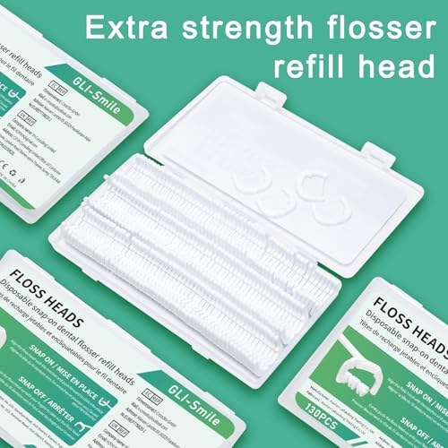 Ultraclean Access Flosser Refill Heads, Effective Plaque Removal for Proper Oral Care & Hygiene, Durable Flosser Refill Heads, PFAS Free, 130ct