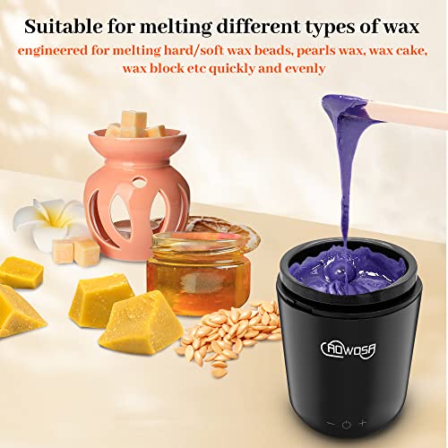 Mini Wax Pot Warmer for Hair Removal, Professional Portable Digital Wax Heater Machine for Facial Body SPA Salon, with 200ml Non-stick Pot, ¡É/¢µ Switchable Display, 100 Brow Sticks