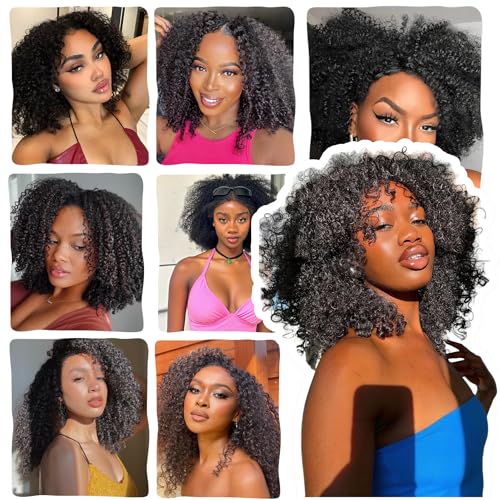 Afro Kinky Curly Knotless Pre-Separated Crochet Hair Extensions Micro Pre Looped Crochet Human Hair Extensions Curly 100% Human Hair Extensions Natural Color (Natural Black(140g), 18 Inch)