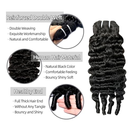 Burmese Curly Bundles Human Hair 18 20 22 Inch 12A Grade 100% Unprocessed Brazilian Virgin Hair Weave with Spriral End 3c4a Quick Weave Real Human Hair Extensions For Black Women Natural Black