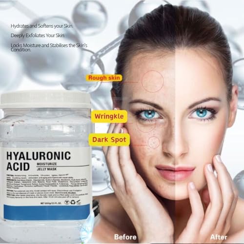 Hyaluronic Acid Jelly Mask ? Professional Gel Face Mask for Facials, Vajacial Mask Treatment, Mascarilla Hiroplastica Facial, Hydrating Skincare Mask