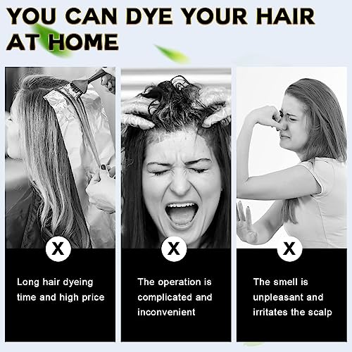 IIIMEIDU Dark Brown Hair Dye Shampoo for Gray Hair, 3 in 1 Herbal Ingredients Natural Shampoo Hair Dye for Women Men, Grey Coverage 500ml