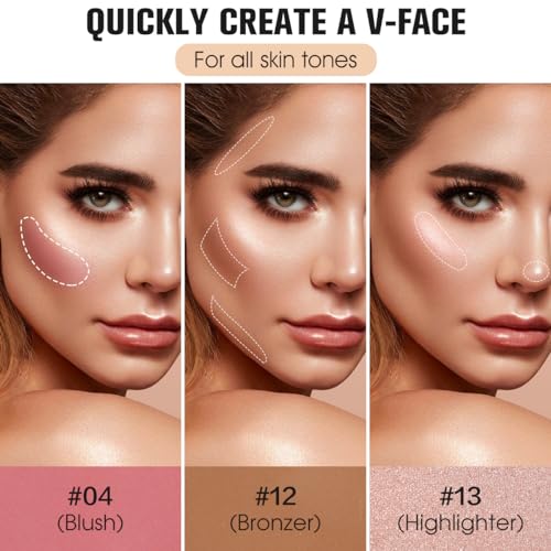 16 Colors Contour Palette Make up - Blush Highlighters Bronzer Powder All in one Makeup Palettes Contour Kit - Face Cosmetics Gifts for Women Beauty for Festivals (SET1)