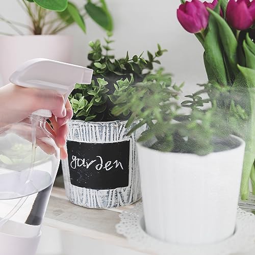 Glass Spray Bottles for Cleaning Solutions, 16oz Reusable Clear Empty Mist Spray Bottle with Silicone Sleeve for Hair, Plants and Essential oils 2 Pack