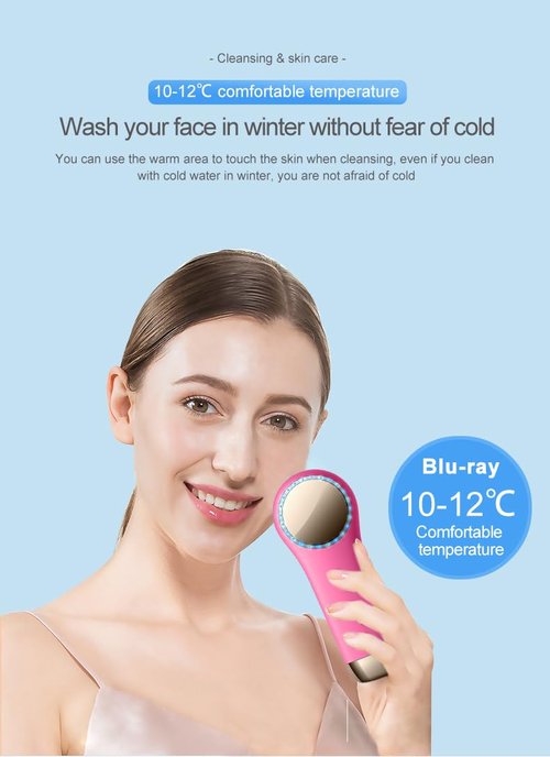 Rechargeable Electric Facial Cleansing Brush – Silicone Face Scrubber with Vibrating Technology for Deep Cleansing & Exfoliation, Waterproof, Gentle on Skin, Suitable for Men & Women (red)