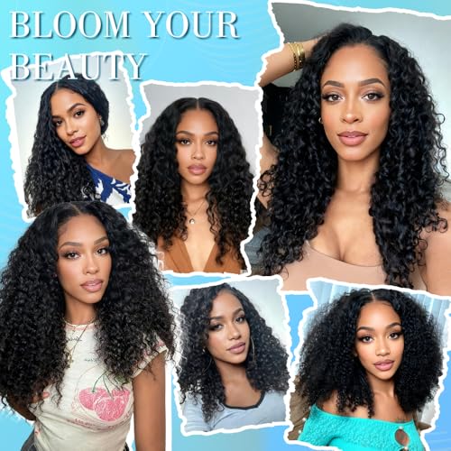 Curly Human Crochet Hair for Black Women 18 Inch Knotless Crochet Human Hair Pre-Separated Crochet Braiding Human Hair Extensions 100 Strands Natural Black 125g