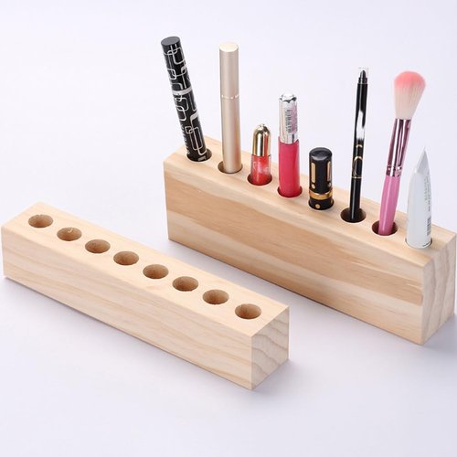 Zerodeko Wooden Cosmetic Storage Rack 2Pcs Makeup Organizer for Lipstick Display and Lip Pencil Storage Desktop Stand for Beauty & Personal Care