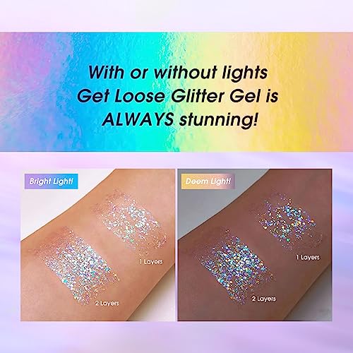BestLand Holographic Body Glitter Gel for Women and Kids ? Sparkle Glitter Makeup for Face, Body & Hair ? Long Lasting Shimmer Gel for Festival, Rave, Halloween, Party, Mermaid Look (02 Stardust Pink)