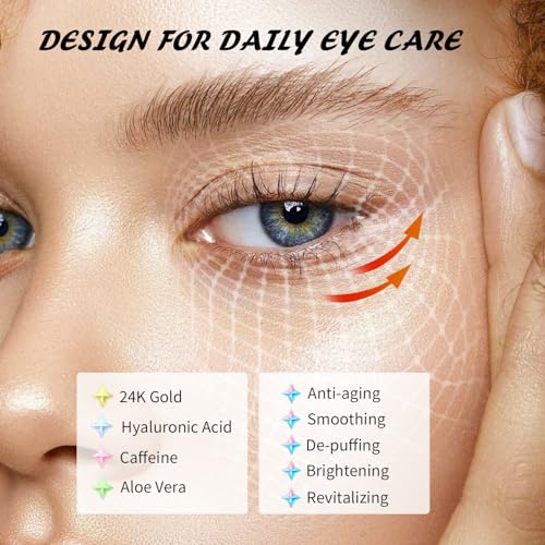 Under Eye Patches(50 Pairs), 24K Gold, Caffeine, Hyaluronic Acid, Aloe Vera Eye Masks for Dark Circles Puffy Eyes Undereye Bags, Eye Skin Care Gift Set for Bachelorette Party Favors