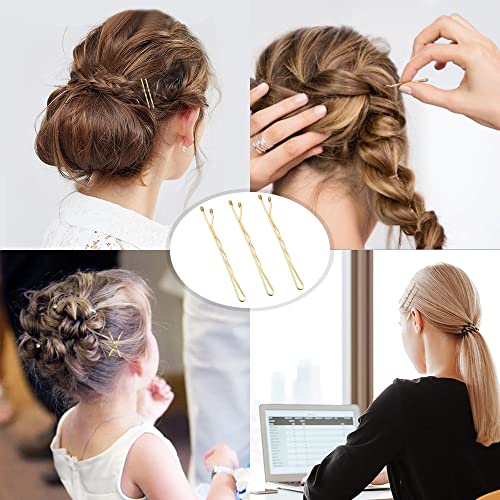 MORGLES Blonde Hair Bobby Pins, 120PCS 2Inches Gold Hair Pins for Women with Box