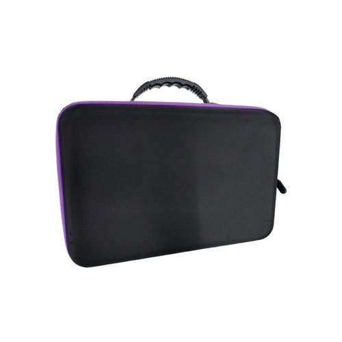 Hard Shell Essential Oil Storage Carrying Case with Foam Insert for 5ml 10ml 15ml Bottles, Portable Double-Layer 120 Bottle EVA Essential Oil Storage Holder Organizer Travel Bag for Yoga(Black,Purple)