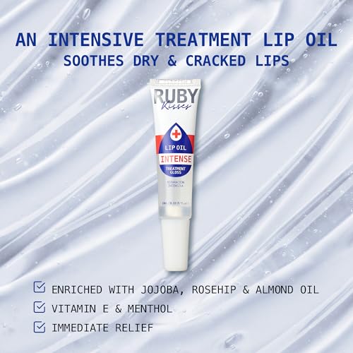 Ruby Kisses Hydrating Lip Oil Intense Treatment Gloss (1 Pack), Deep Hydrates & Heals with Natural Oils, Natural Shine Lip Care, Moisture, Repair & Protect With Antioxidants