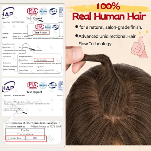 Rich Choices Human Hair Toppers for Women-100% Real Remy Hair Topper No Bang-Upgraded 150% Density 9 * 16CM Lace Base-Clip in Hairs Topper for Thinning Hairs-12Inch #2 Dark Brown