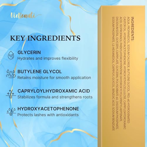 VieBeauti Lash Serum for Eyelash Growth: 5mL Eyelash Growth Serum with Advanced Formula to Boost Longer Fuller and Thicker Looking Lashes - Vegan & Cruelty-Free for Sensitive Eyes 5-Month Supply