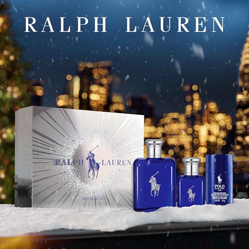 Ralph Lauren - Polo Blue Eau de Toilette - Men's Cologne Trio Set ($192 Value)- Full Size, 4.2 Fl Oz, Travel Size, 1.35 Fl Oz & Deodorant