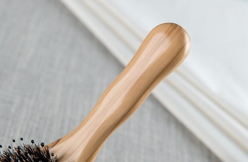 Boar Bristle Hair Brush, Olive Wood Air Cushion Massage Brush With Nylon Pin for Women Men Travel Hair Brush for Curly & Dry Hair Smoothing Detangling