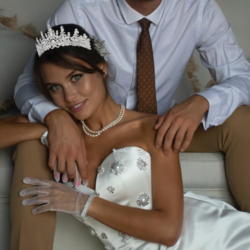 CURASA Silver Tiara and Crowns for Women Crystal Queen Crown, Wedding Tiaras for Bride Princess Crown for Little Girls Headpiece for Bridal Birthday Party Prom Halloween Pageant