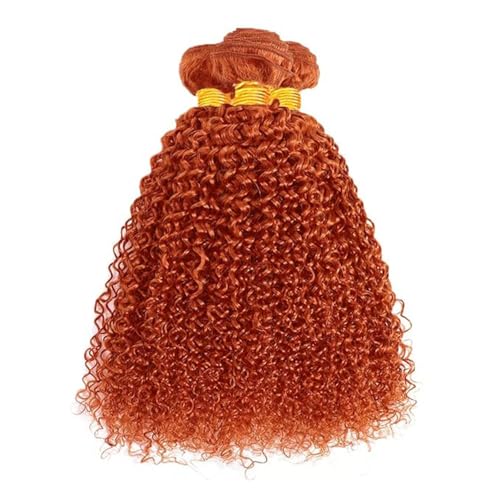 Color 350 Kinky Curly Bundles Orange Human Hair 3 Bundles Curly Wave Brazilian 100% Unprocessed Virgin Extensions Double Weft Bundle 22 24 26 Inch