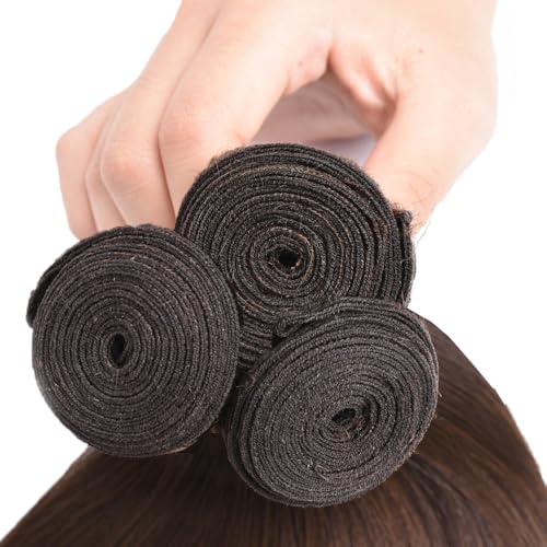 #4 Brown Bundles Body Wave Bundles Human Hair 16 18 20 Inch Brazilian Virgin Hair Chocolate Body Wave Bundles Human Hair Extensions 3 Bundle 50 Gram Per Bundle