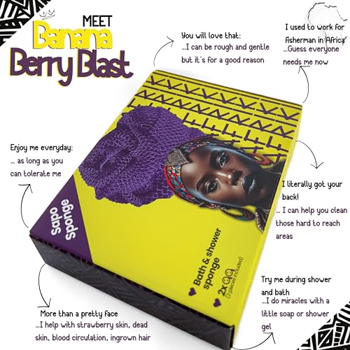 AFRIKI African Net Sponge ? Exfoliating Body Scrubber, Black Owned & Rooted in Africa, All Skin Types | 45 in Long