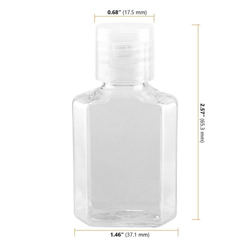 SEUNMUK 60 Pcs 1oz / 30ml Mini Plastic Bottles, Portable Clear Plastic Travel Bottles with Flip Cap, Empty Hand Sanitizer Bottle for Travel Business Trip Dispensing Toiletry