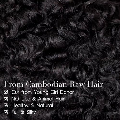 PerisModa 15A Raw Burmese Curly Bundles 100% Human Hair Bundles Pix Curly Bundles Unprocessed Human Hair Extensions 24 Inches 1PC 100% Unprocessed Virgin Water Wave Hair For Women Natural Black