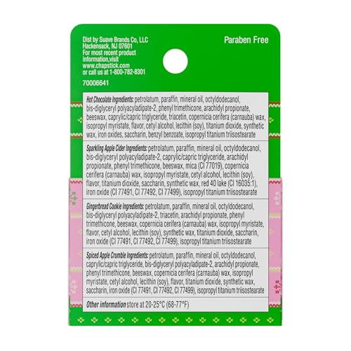 ChapStick Stocking Stuffers Cozy Comforts Lip Balm Holiday Gift Set, Moisturizing Daily Lip Care For Dry, Chapped Lips, Soothing Hydration, Limited Edition Cozy Flavors, 6 Pack Variety, 0.15 OZ EA