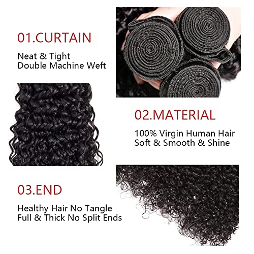 Water Wave Bundle Natural Black Human Hair 3 Bundles Brazilian Unprocessed Virgin Hair Extensions Double Weft Bundle For Women 26 28 30 Inch