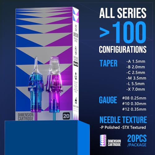 CNC Tattoo Cartridge Needles 20Pcs #10(23RM) Bugpin 0.3mm Round Magnum M-Taper Disposable Cartridges with Membrane EN04B-20-1023RM-M