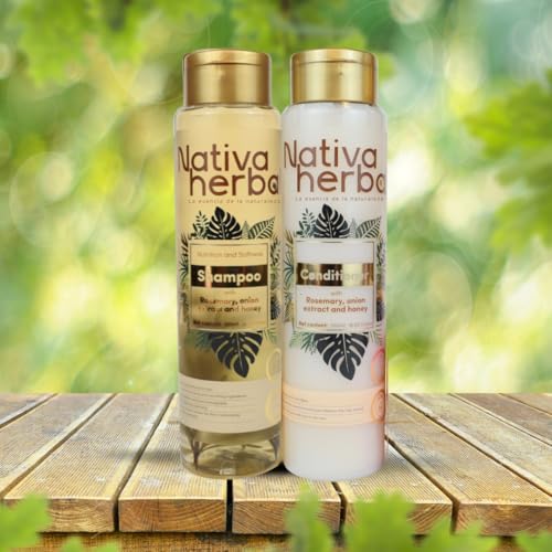 Rosemary and Onion Shampoo & Conditioner ? Hair Growth and Anti Hair Loss Set, Organic 18.5 fl oz Each, Strengthens Roots, Restores Shine, Paraben Free Natural Hair Care