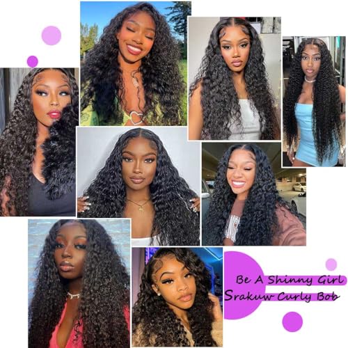 Wear and Go Glueless Wigs Human Hair Pre Plucked Pre Cut 4x4 Lace Front Wigs for Black Women Glueless for Beginners Curly Human Hair Wig (30 Inch)