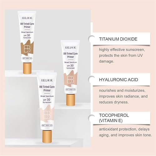 BB Tinted Moisturizer SPF 30, Full Coverage Light-Medium Skin Color Light Hydrating & Smoothing. (natural color)