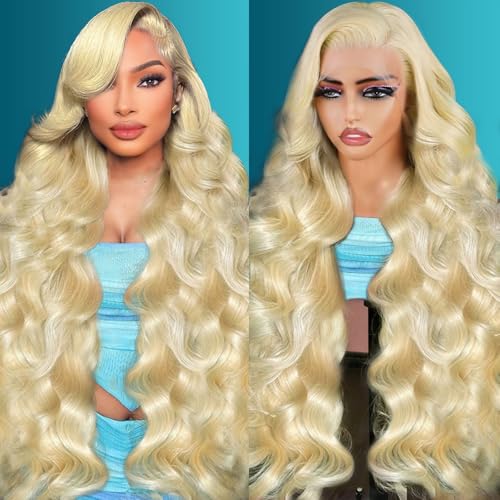 34 Inch 613 13x6 Lace Front Wig Human Hair 200 Density Blonde Wig Human Hair 13x6 Body Wave HD Lace Front Wigs Human Hair Pre Plucked Blonde Lace Frontal Glueless Wigs For Women