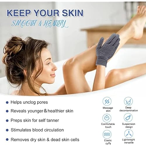 Yiclick 12Pcs Heavy Exfoliating Gloves, Body Scrub Glove For Shower Bath, Body Scrub Exfoliator, Exfoliating Body Scrubber for Bath Shower Exfoliation, Exfoliate Sponge Loofah Washcloth Mitt Men Women