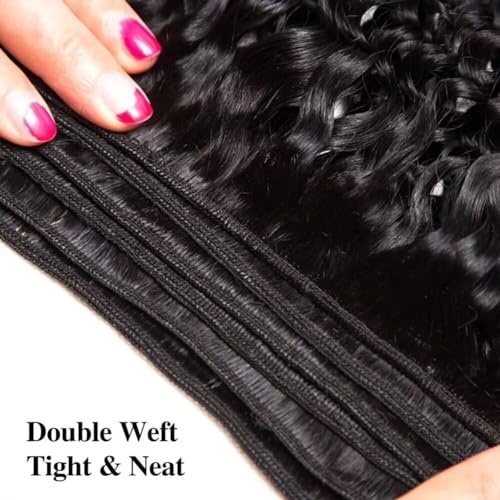 Yavida Water Wave Human Hair Bundles Wet and Wavy Bundles Human Hair Brazilian Unprocessed Remy Hair Water Wave Weave Extensions 18 20 22 Inch Natural Black