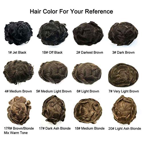 Mens Toupee Full Poly Mens Hair System Human Hair Durable Toupee for Men Hair Replcement System All PU Injection Hairpiece For Men8"X10"#1 Jet Black-120% density