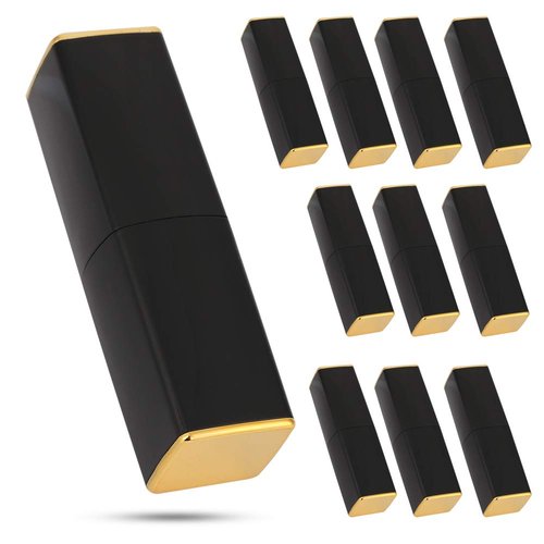 Sonew DIY Empty Lip Balm Bottles Lipstick Tubes Bottom Containers, Homemade Lipsticks Tube with Lid, Bright Black Matte Magnetic Clasp Tube(10PC-Bright Black)