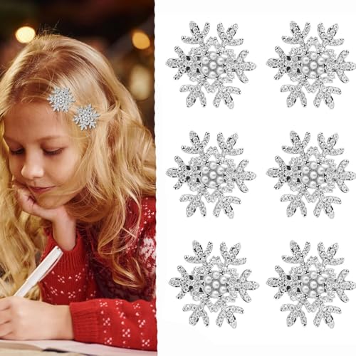 Sparkly Rhinestone Hair Barrettes for Women - Silver Mini Pearl Hairpins, Party Hair Accessories Gift Set