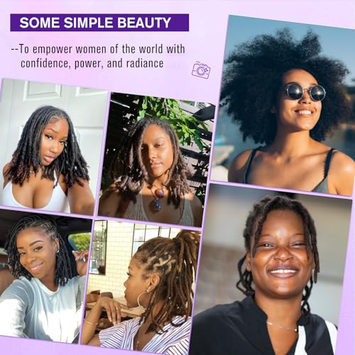 Tight Afro Kinky Bulk Human Hair for Dreadlock Extensions 100% Human Hair,120g 4 Packs 10 Inches Long,Natural Black #1B,Repair Extensions,Making Locs or Braids, with Needles and Hairpin