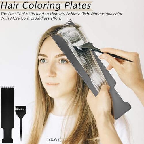 4 PCS Balayage Highlighting Board and Highlighting Brush Kit, 1 Hair Dye Brush and 3 Balayage Highlighting Board with Teeth Hair, for Hair Dye, Hairstylist Accessories Brushes