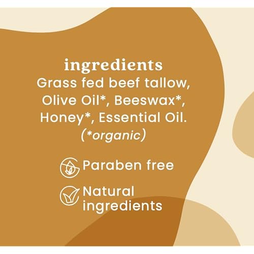 Unwhipped Honey and Tallow Balm - Body and Face Moisturizer - 100% Grass Fed Beef Tallow - 4 ounces - Frankincense