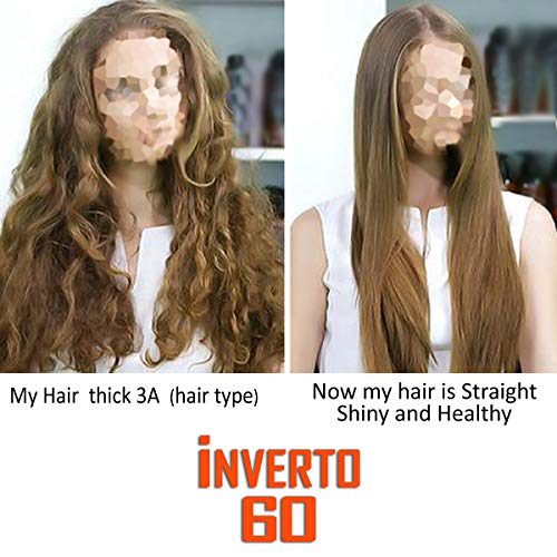 INVERTO 60 Advanced Gel Complex Brazilian Keratin Hair Blowout Treatment Formaldehyde Free Straightening Smoothing and Repairing Damaged Hair Keratin Research (Average Hair-120ml)