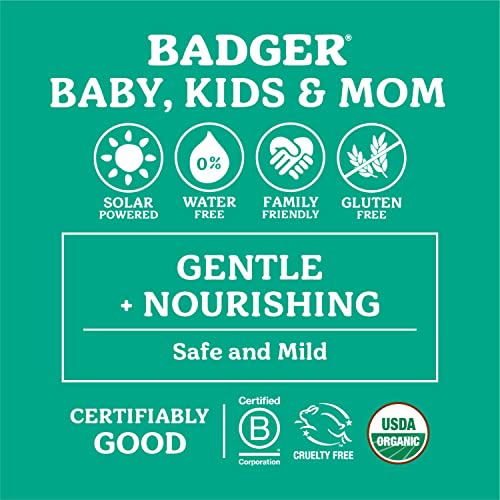 Badger Belly Butter, Organic Stretch Mark Cream for Pregnant Belly, Rich Hypoallergenic Moisturizing Organic Cocoa Butter & Coconut Body Butter for Women, 2 oz Tin