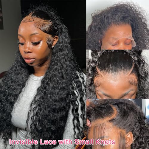 30 Inch Deep Wave Lace Frontal Wigs Human Hair 13x6 Transparent Human Hair Lace Front Wigs 200 Density for Women