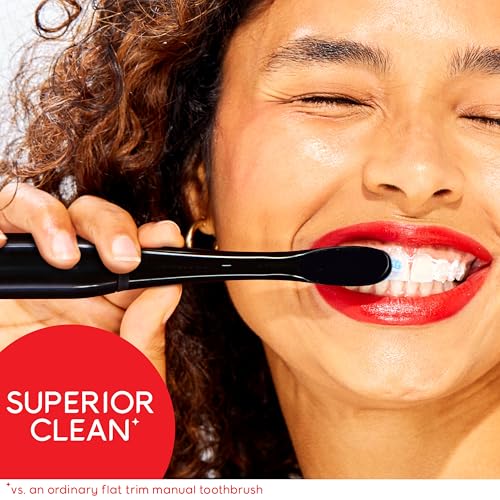Colgate Optic White Pro-Series Whitening Battery Operated Toothbrush with Timer, Soft, Black
