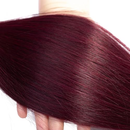 Burgundy Human Hair Bundles 99J Straight Bundles Brazilian Unprocessed Virgin Hair 3 Bundles 18 18 18 Inch Wine Red Straight Human Hair Bundles 99J Burgundy Bundles Hair Weave