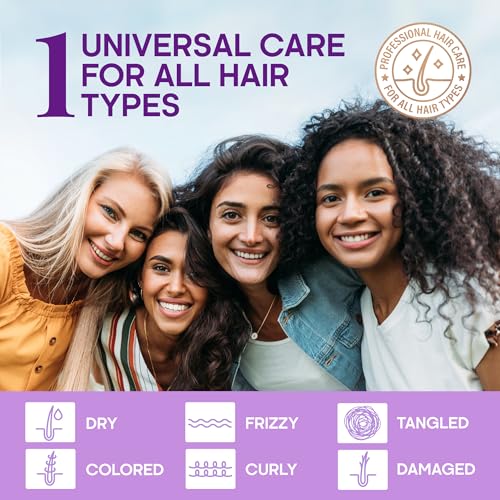Hydrating Hair Serum ? Keratin Hair Treatment for Dry, Frizzy, Damaged Hair ? Biotin, Castor & Rosemary Oils ? Anti?Frizz, Heat Protectant & Split Ends Repair for Smooth, Shiny Hair, Pack of 2